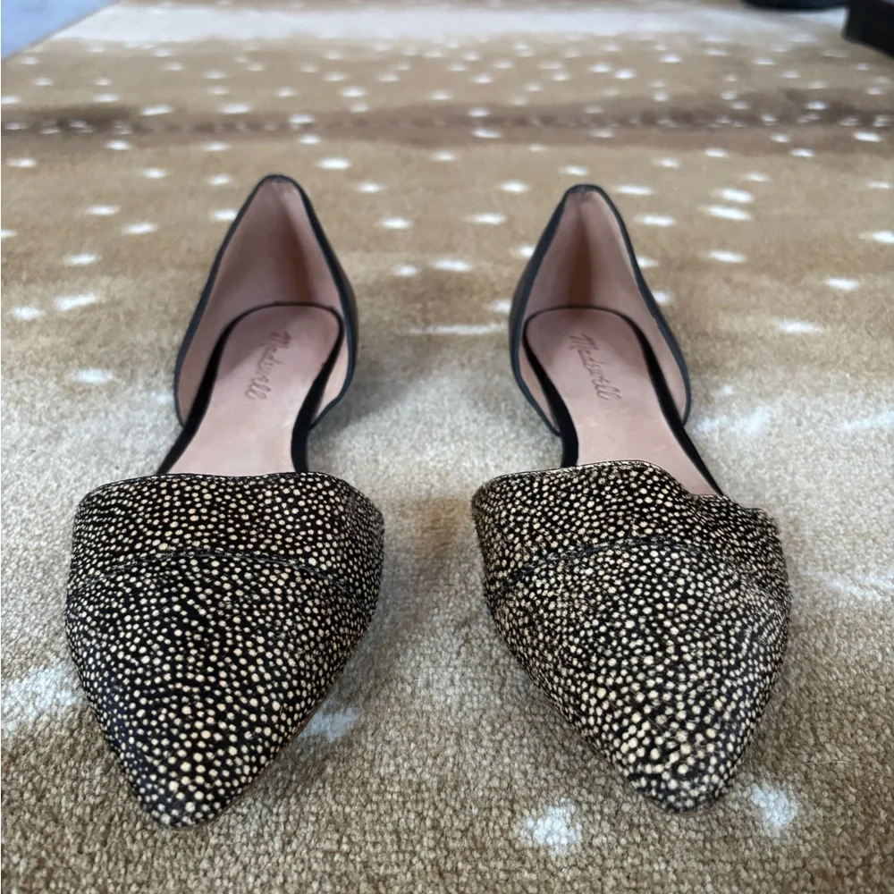 Madewell D’ Orsay Pointed Flats-Dotted Calf Hair - Picture 3 of 7